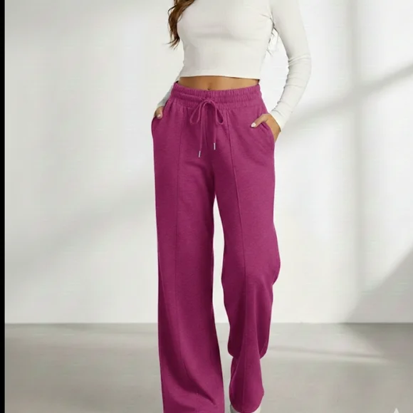 Women's Rose Wide Leg Drawstring Pants - Picture 5 of 6